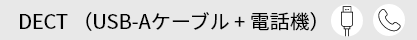 DECT （USB-Aケーブル + 電話機）